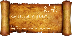 Kadlicsek Anikó névjegykártya